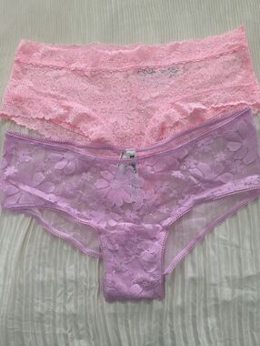 PINK Victoria's Secret Lace Hipster Set - Pink & Lavender